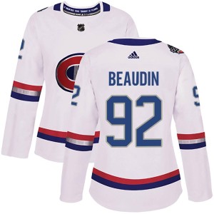 Women's Montreal Canadiens Nicolas Beaudin Adidas Authentic 2017 100 Classic Jersey - White