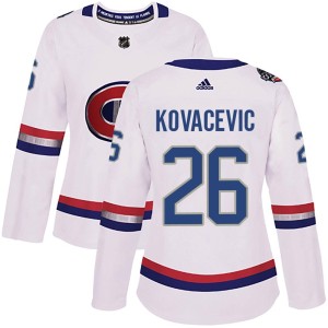 Women's Montreal Canadiens Johnathan Kovacevic Adidas Authentic 2017 100 Classic Jersey - White