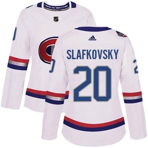 Women's Montreal Canadiens Juraj Slafkovsky Adidas Authentic 2017 100 Classic Jersey - White