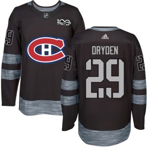 Men's Montreal Canadiens Ken Dryden Authentic 1917-2017 100th Anniversary Jersey - Black