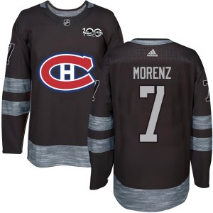 Men's Montreal Canadiens Howie Morenz Authentic 1917-2017 100th Anniversary Jersey - Black