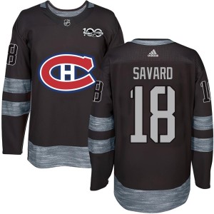 Men's Montreal Canadiens Serge Savard Authentic 1917-2017 100th Anniversary Jersey - Black