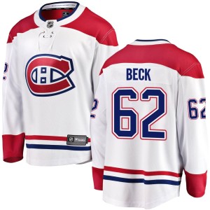 Men's Montreal Canadiens Owen Beck Fanatics Branded Breakaway Away Jersey - White