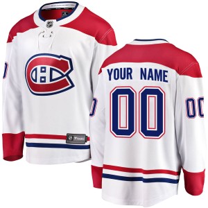 Men's Montreal Canadiens Custom Fanatics Branded Breakaway Away Jersey - White