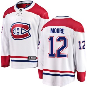 Men's Montreal Canadiens Dickie Moore Fanatics Branded Breakaway Away Jersey - White