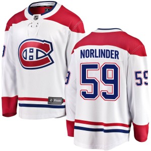 Men's Montreal Canadiens Mattias Norlinder Fanatics Branded Breakaway Away Jersey - White