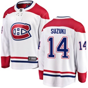 Men's Montreal Canadiens Nick Suzuki Fanatics Branded Breakaway Away Jersey - White