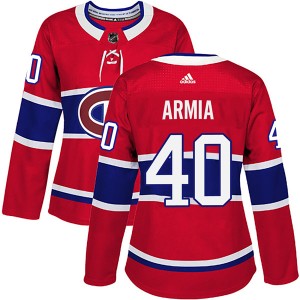 Women's Montreal Canadiens Joel Armia Adidas Authentic Home Jersey - Red