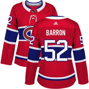 Women's Montreal Canadiens Justin Barron Adidas Authentic Home Jersey - Red