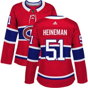 Women's Montreal Canadiens Emil Heineman Adidas Authentic Home Jersey - Red