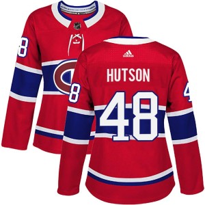Women's Montreal Canadiens Lane Hutson Adidas Authentic Home Jersey - Red
