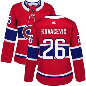 Women's Montreal Canadiens Johnathan Kovacevic Adidas Authentic Home Jersey - Red