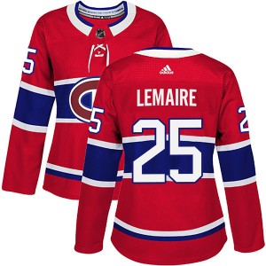 Women's Montreal Canadiens Jacques Lemaire Adidas Authentic Home Jersey - Red