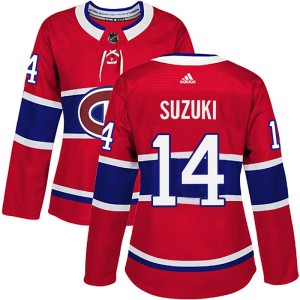 Women's Montreal Canadiens Nick Suzuki Adidas Authentic Home Jersey - Red