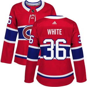 Women's Montreal Canadiens Colin White Adidas Authentic Red Home Jersey - White