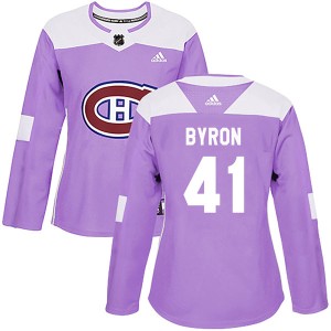 Women's Montreal Canadiens Paul Byron Adidas Authentic Fights Cancer Practice Jersey - Purple