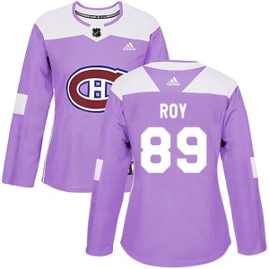 Women's Montreal Canadiens Joshua Roy Adidas Authentic Fights Cancer Practice Jersey - Purple