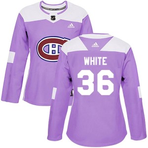 Women's Montreal Canadiens Colin White Adidas Authentic Fights Cancer Practice Jersey - Purple