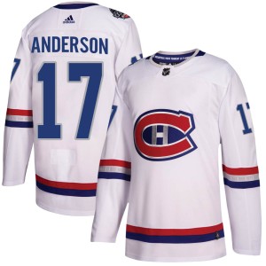 Men's Montreal Canadiens Josh Anderson Adidas Authentic 2017 100 Classic Jersey - White
