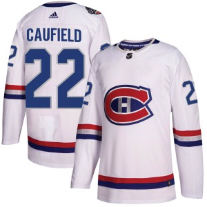 Men's Montreal Canadiens Cole Caufield Adidas Authentic 2017 100 Classic Jersey - White