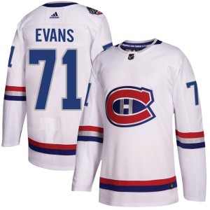 Men's Montreal Canadiens Jake Evans Adidas Authentic 2017 100 Classic Jersey - White