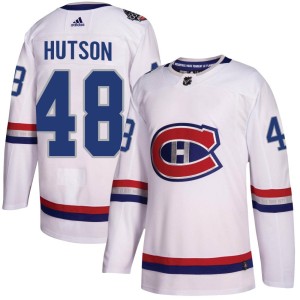 Men's Montreal Canadiens Lane Hutson Adidas Authentic 2017 100 Classic Jersey - White