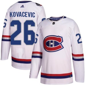Men's Montreal Canadiens Johnathan Kovacevic Adidas Authentic 2017 100 Classic Jersey - White