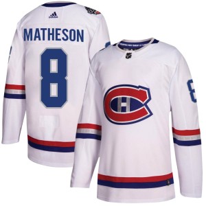 Men's Montreal Canadiens Mike Matheson Adidas Authentic 2017 100 Classic Jersey - White