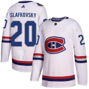 Men's Montreal Canadiens Juraj Slafkovsky Adidas Authentic 2017 100 Classic Jersey - White