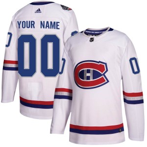 Youth Montreal Canadiens Custom Adidas Authentic 2017 100 Classic Jersey - White