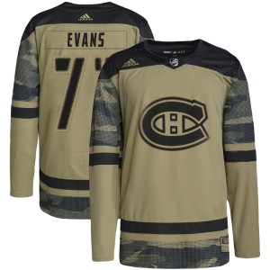 Men's Montreal Canadiens Jake Evans Adidas Authentic Military Appreciation Practice Jersey - Camo