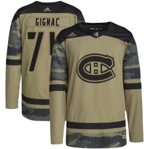 Men's Montreal Canadiens Brandon Gignac Adidas Authentic Military Appreciation Practice Jersey - Camo