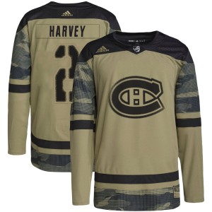 Men's Montreal Canadiens Doug Harvey Adidas Authentic Military Appreciation Practice Jersey - Camo