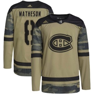 Men's Montreal Canadiens Mike Matheson Adidas Authentic Military Appreciation Practice Jersey - Camo