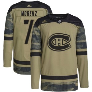 Men's Montreal Canadiens Howie Morenz Adidas Authentic Military Appreciation Practice Jersey - Camo