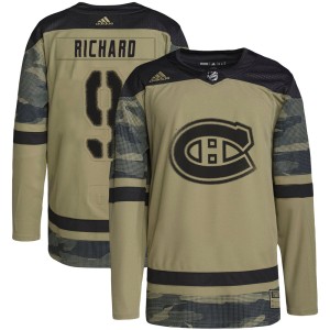 Men's Montreal Canadiens Maurice Richard Adidas Authentic Military Appreciation Practice Jersey - Camo