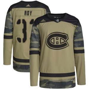 Men's Montreal Canadiens Patrick Roy Adidas Authentic Military Appreciation Practice Jersey - Camo