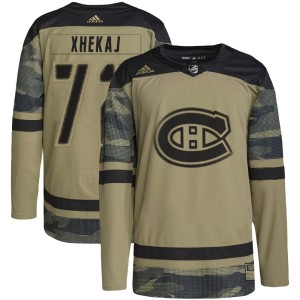 Men's Montreal Canadiens Arber Xhekaj Adidas Authentic Military Appreciation Practice Jersey - Camo
