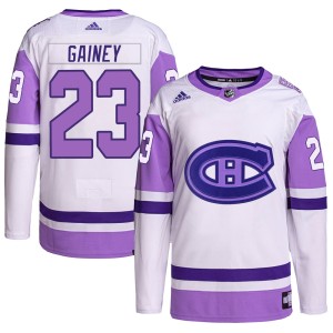 Youth Montreal Canadiens Bob Gainey Adidas Authentic Hockey Fights Cancer Primegreen Jersey - White/Purple
