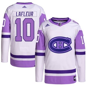 Youth Montreal Canadiens Guy Lafleur Adidas Authentic Hockey Fights Cancer Primegreen Jersey - White/Purple