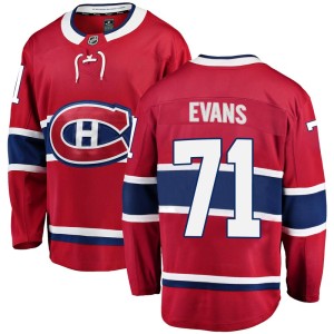 Men's Montreal Canadiens Jake Evans Fanatics Branded Breakaway Home Jersey - Red