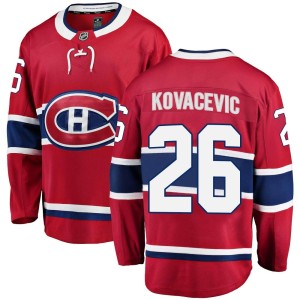 Men's Montreal Canadiens Johnathan Kovacevic Fanatics Branded Breakaway Home Jersey - Red
