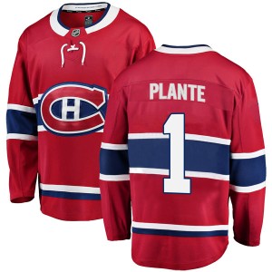 Men's Montreal Canadiens Jacques Plante Fanatics Branded Breakaway Home Jersey - Red
