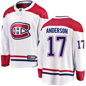 Youth Montreal Canadiens Josh Anderson Fanatics Branded Breakaway Away Jersey - White