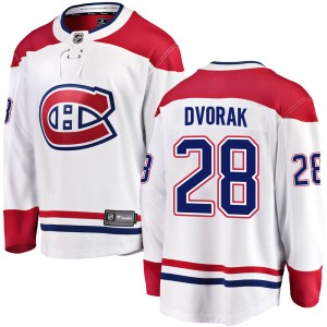 Youth Montreal Canadiens Christian Dvorak Fanatics Branded Breakaway Away Jersey - White