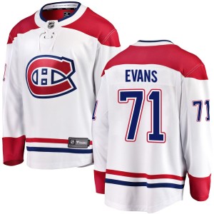 Youth Montreal Canadiens Jake Evans Fanatics Branded Breakaway Away Jersey - White