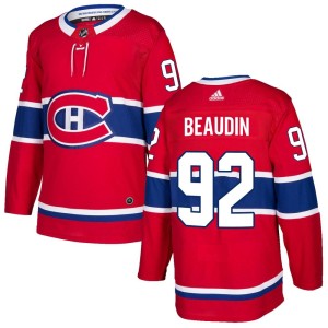 Men's Montreal Canadiens Nicolas Beaudin Adidas Authentic Home Jersey - Red