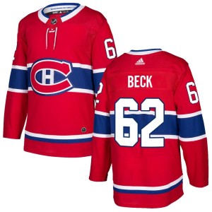 Men's Montreal Canadiens Owen Beck Adidas Authentic Home Jersey - Red
