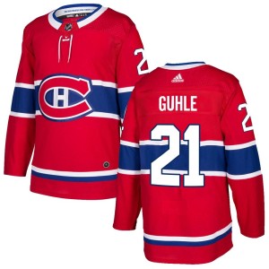 Men's Montreal Canadiens Kaiden Guhle Adidas Authentic Home Jersey - Red