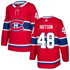 Men's Montreal Canadiens Lane Hutson Adidas Authentic Home Jersey - Red